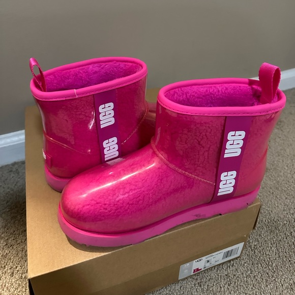 Classic Clear Mini III Hot Pink Boots - Picture 2 of 4